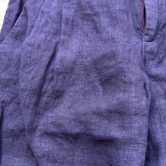 ETRO Women's Burgundy Linen Straight-Leg Pants – IT 42 - Picture 11 of 11